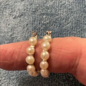 Elegant Pearl Hoop Earrings